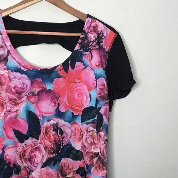 Lululemon Sz M/L Floral Print Short Sleeve Shirt - Picture 1 of 3